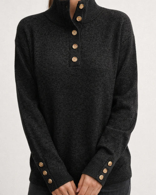 New Fall/Winter Women's Stand Collar Knit Sweater - Solid Color Casual Oversized Sweater | JRSEE:c9cdbac7-a4a3-4b91-a8f7-9d1c5abed3ea