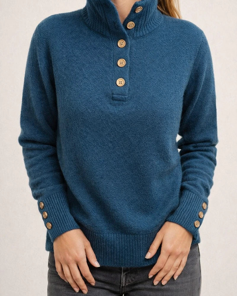 New Fall/Winter Women's Stand Collar Knit Sweater - Solid Color Casual Oversized Sweater | JRSEE:086370cb-40ff-4bb7-90c8-b142558ec1fa