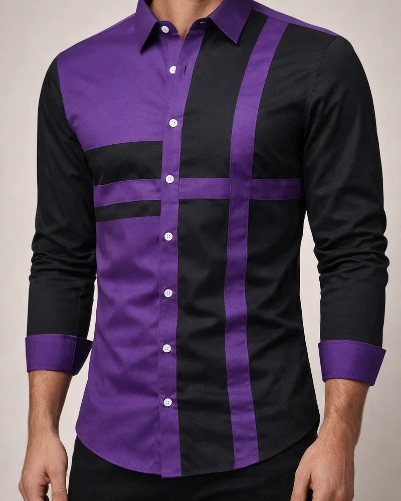New Hollow European Code Long-sleeved Shirt Men's Trend Splicing Long-sleeved Shirt Western Cowboy Shirt Plus Size | JRSEE:380f1068-e76b-4376-81ce-7989aded2cb3
