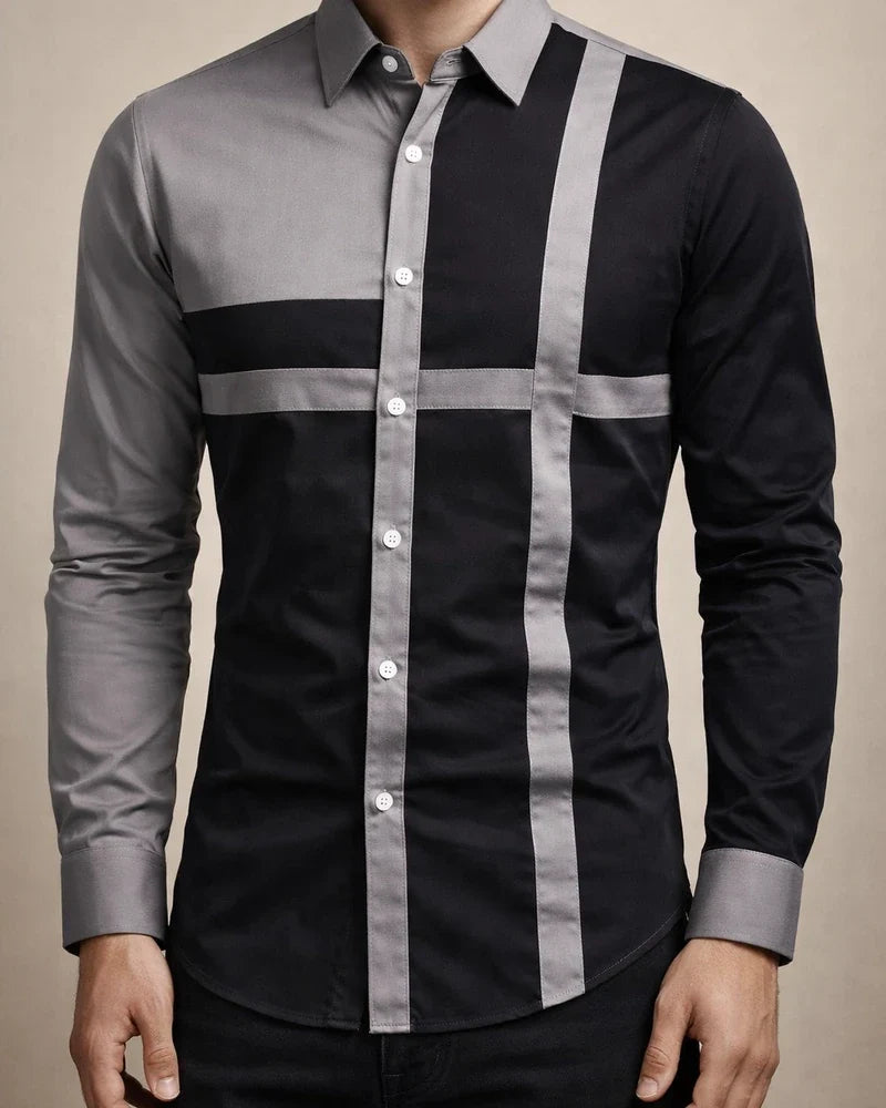 New Hollow European Code Long-sleeved Shirt Men's Trend Splicing Long-sleeved Shirt Western Cowboy Shirt Plus Size | JRSEE:d7eb65e7-408d-4d0c-a52a-edc2fca7bb26