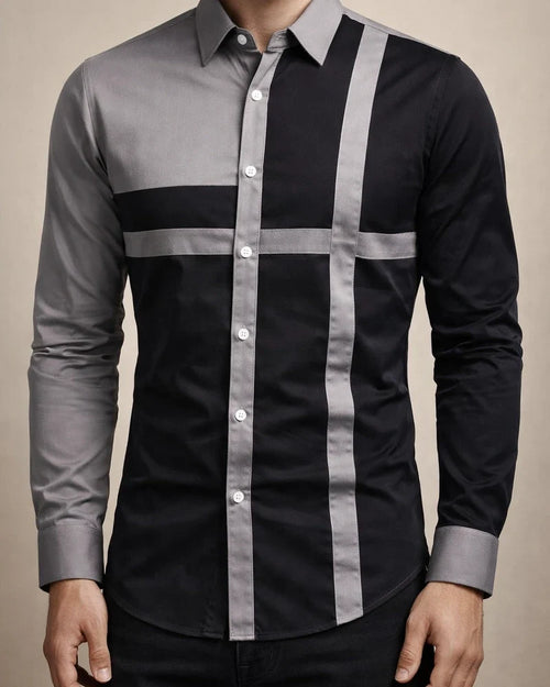 New Hollow European Code Long-sleeved Shirt Men's Trend Splicing Long-sleeved Shirt Western Cowboy Shirt Plus Size | JRSEE:d7eb65e7-408d-4d0c-a52a-edc2fca7bb26