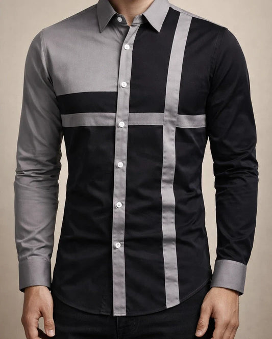 New Hollow European Code Long-sleeved Shirt Men's Trend Splicing Long-sleeved Shirt Western Cowboy Shirt Plus Size | JRSEE:d7eb65e7-408d-4d0c-a52a-edc2fca7bb26