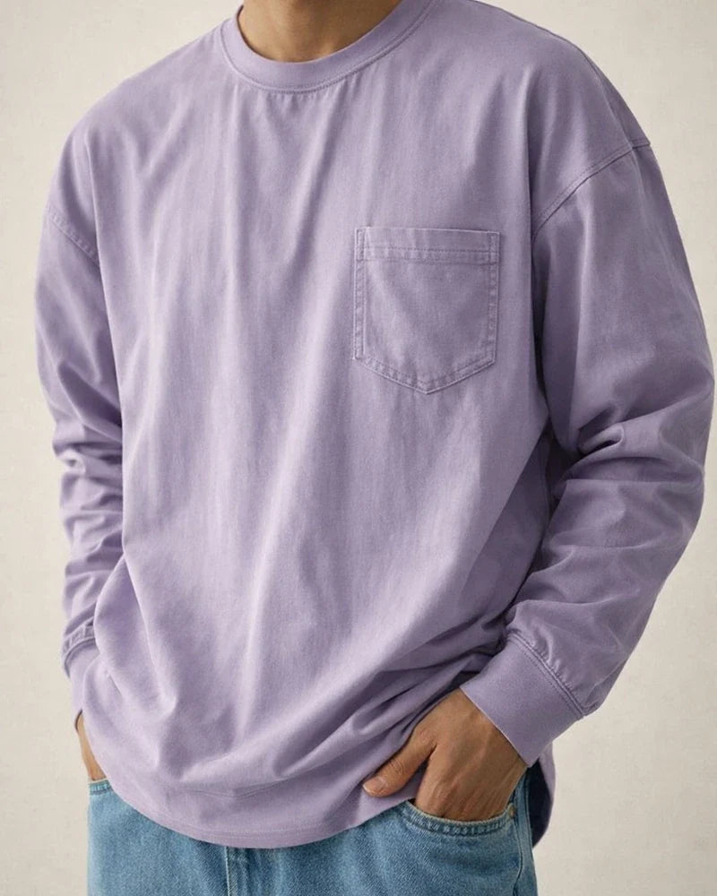 New Large Size Shirts Men's Loose Trend of Long-sleeved Solid-color T-shirt | JRSEE:d0818ff7-4d8a-481f-99c1-39cbd4b56806
