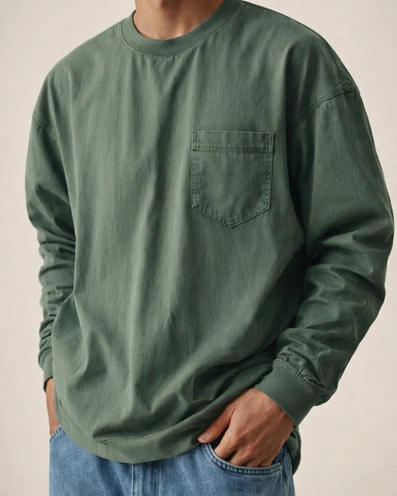 New Large Size Shirts Men's Loose Trend of Long-sleeved Solid-color T-shirt | JRSEE:9283dd81-3241-400d-be8f-8f3488cf585c