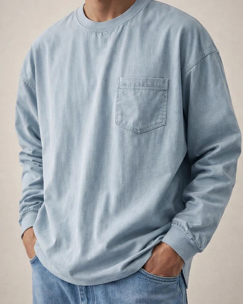 New Large Size Shirts Men's Loose Trend of Long-sleeved Solid-color T-shirt | JRSEE:d76fa66d-d848-4ec8-9850-dc96f87ac28e
