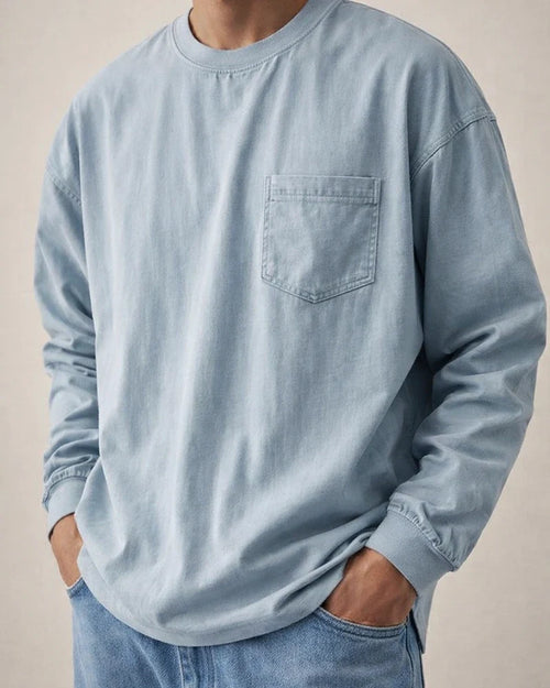 New Large Size Shirts Men's Loose Trend of Long-sleeved Solid-color T-shirt | JRSEE:d76fa66d-d848-4ec8-9850-dc96f87ac28e