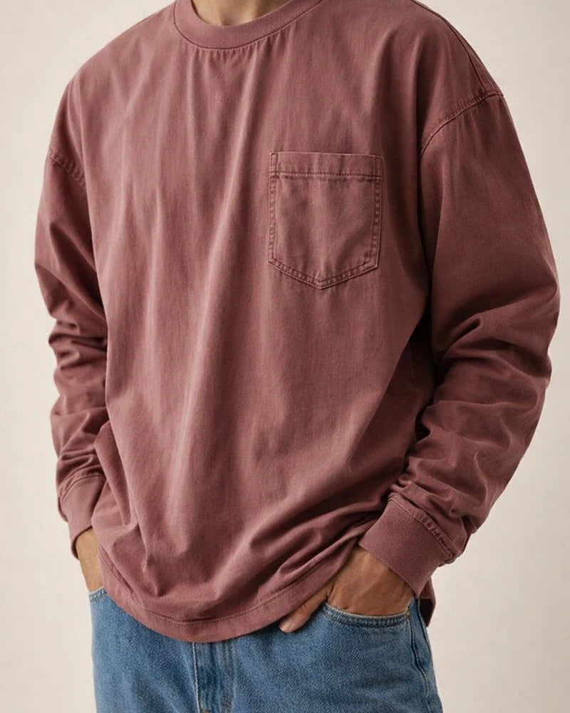 New Large Size Shirts Men's Loose Trend of Long-sleeved Solid-color T-shirt | JRSEE:d612438f-b80c-4dd5-86ee-35fdd452ed0d