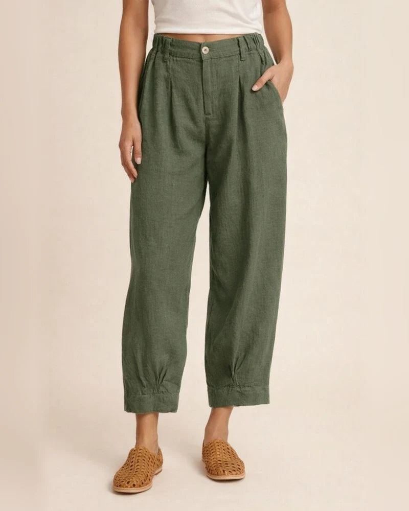 New Loose Large Size Women's Pants Fashion Solid Color Nine Minutes Casual Pants Cotton Pants | JRSEE:8d3a681a-2ded-41d2-b2cf-2837fa063d21