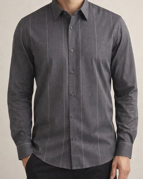 New Male Slim Business Formal Men's Shirts Printed Thin Casual Shirt Bamboo Fiber Slim Long-sleeved Shirt | JRSEE:0e890a5f-f00c-49e8-be43-c3520b146682