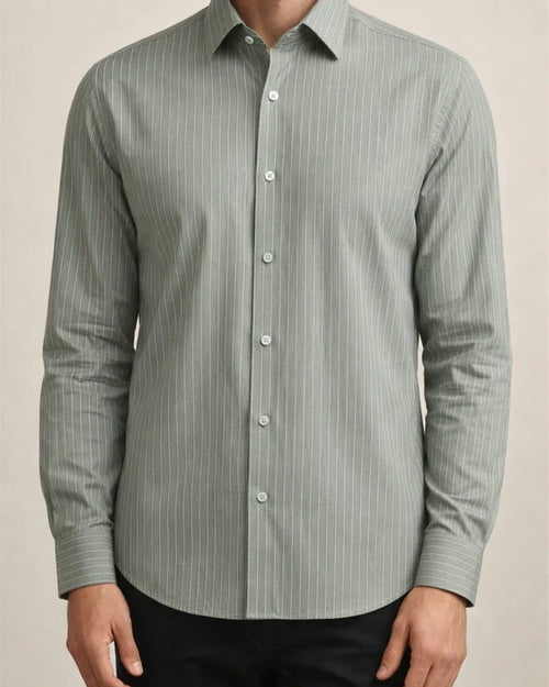 New Male Slim Business Formal Men's Shirts Printed Thin Casual Shirt Bamboo Fiber Slim Long-sleeved Shirt | JRSEE:6303965e-2add-4938-95b6-46bc7f4b697f