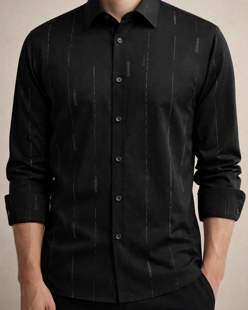 New Male Slim Business Formal Men's Shirts Printed Thin Casual Shirt Bamboo Fiber Slim Long-sleeved Shirt | JRSEE:a39f58d8-dc5e-44e2-ae1d-5ef095493f47