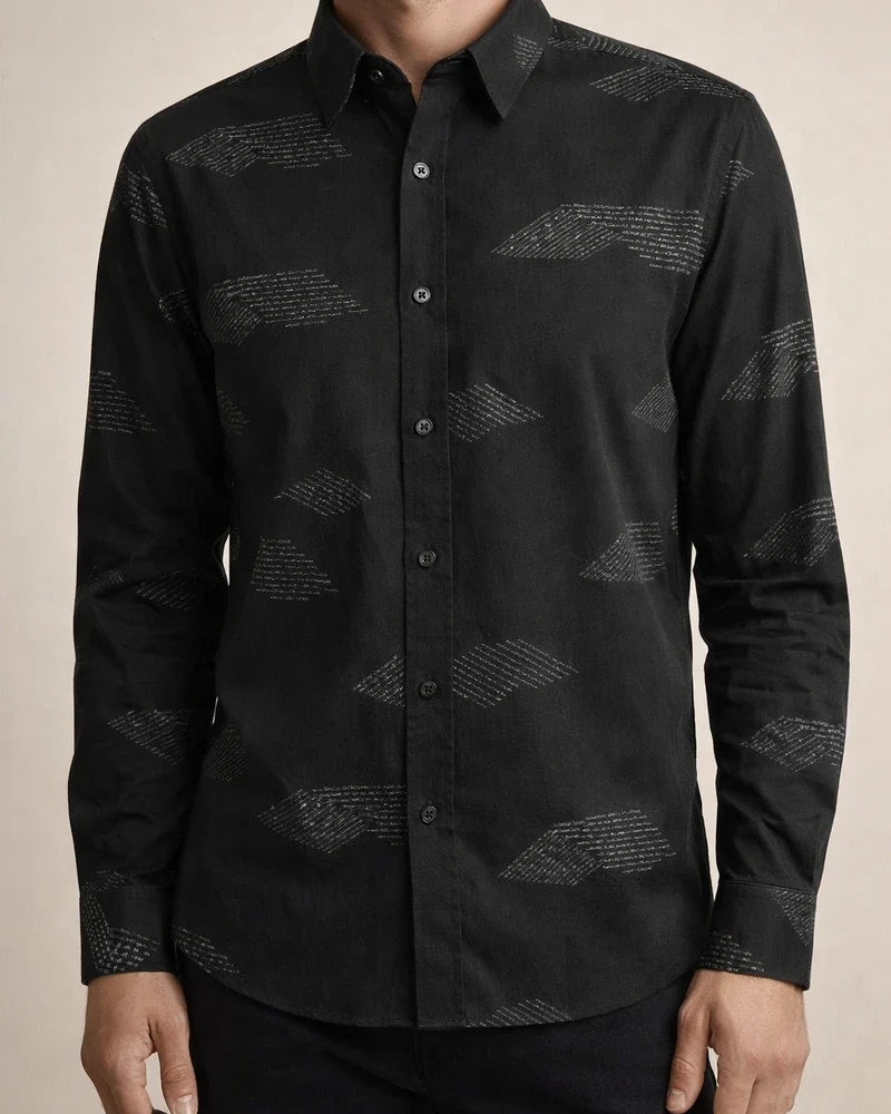 New Male Slim Business Formal Men's Shirts Printed Thin Casual Shirt Bamboo Fiber Slim Long-sleeved Shirt | JRSEE:6a77ea64-fdde-4c52-9c46-64221c0b98e0