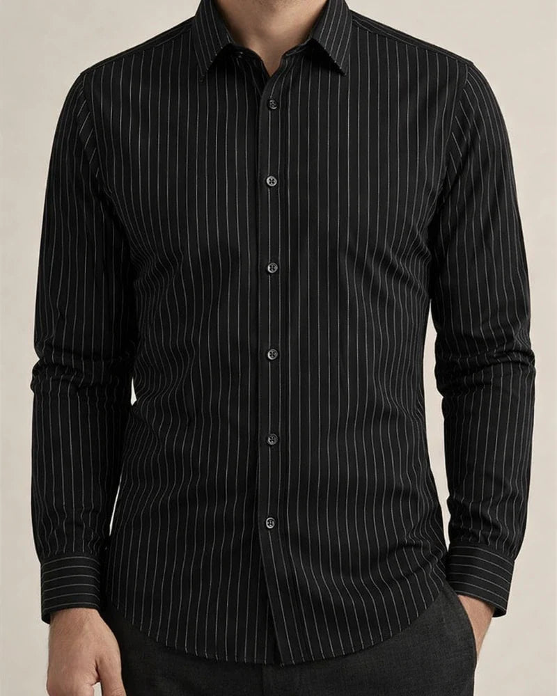 New Male Slim Business Formal Men's Shirts Printed Thin Casual Shirt Bamboo Fiber Slim Long-sleeved Shirt | JRSEE:51f58a63-ed12-41b9-b23b-8dcd556a41e0