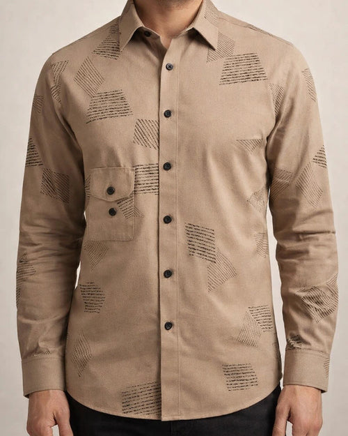 New Male Slim Business Formal Men's Shirts Printed Thin Casual Shirt Bamboo Fiber Slim Long-sleeved Shirt | JRSEE:f6944609-7b73-4ed3-9db1-ed39469bb11e