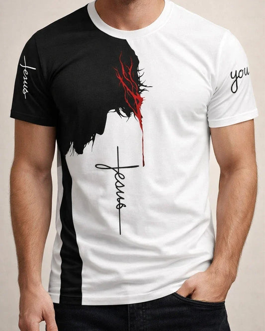 New Men's 3D Printing Round Neck Short Sleeve Casual Monogram T-shirt | JRSEE:c49b34dd-24e3-4c23-97da-e9b24e0b255f