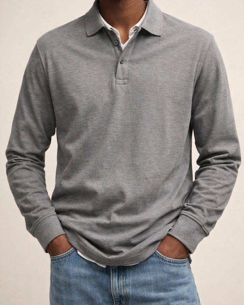 New Men's Casual Long-Sleeve Button-Down Collar Polo Shirt | JRSEE:1caad436-a29e-4a29-86a1-95d55dbed30d