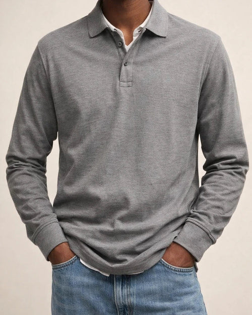 New Men's Casual Long-Sleeve Button-Down Collar Polo Shirt | JRSEE:1caad436-a29e-4a29-86a1-95d55dbed30d