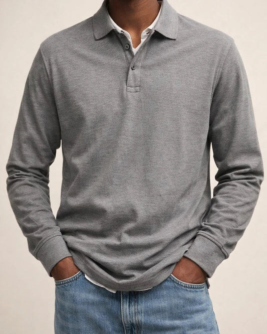 New Men's Casual Long-Sleeve Button-Down Collar Polo Shirt | JRSEE:1caad436-a29e-4a29-86a1-95d55dbed30d