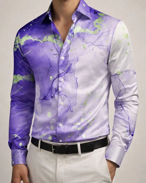 New Men's Long Sleeve Shirt Spring and Autumn Season Printed Slim Fit Casual Men's Long Sleeve Shirt | JRSEE:f5d8e639-0c32-4fd2-810e-3972a1323cd5