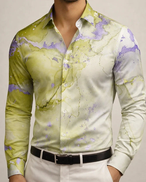 New Men's Long Sleeve Shirt Spring and Autumn Season Printed Slim Fit Casual Men's Long Sleeve Shirt | JRSEE:2e5a1706-3410-4bf0-9383-ae39579cf950