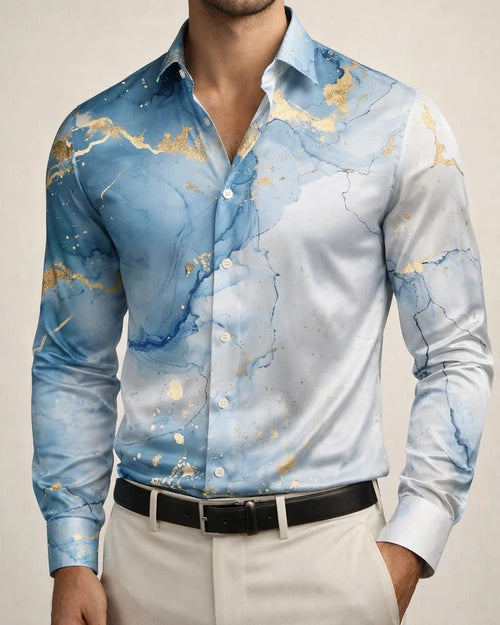 New Men's Long Sleeve Shirt Spring and Autumn Season Printed Slim Fit Casual Men's Long Sleeve Shirt | JRSEE:542fd6a4-bc84-48d9-a877-d118b8cd1e87