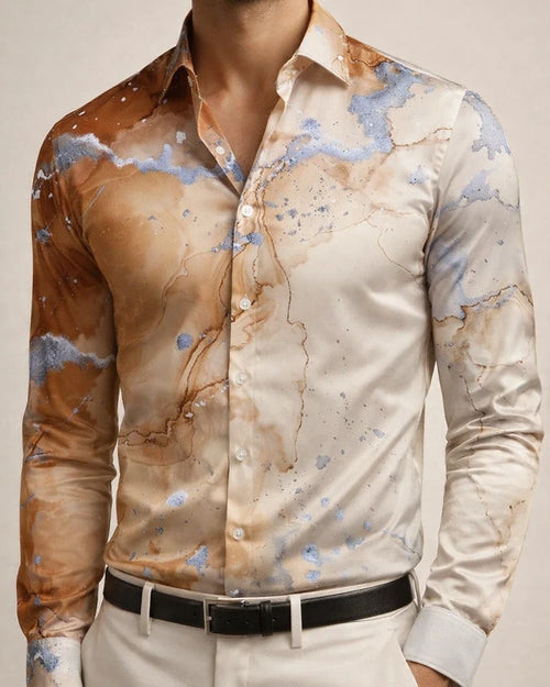 New Men's Long Sleeve Shirt Spring and Autumn Season Printed Slim Fit Casual Men's Long Sleeve Shirt | JRSEE:d03566b8-b012-4f8f-a311-27a7e2d6da6c