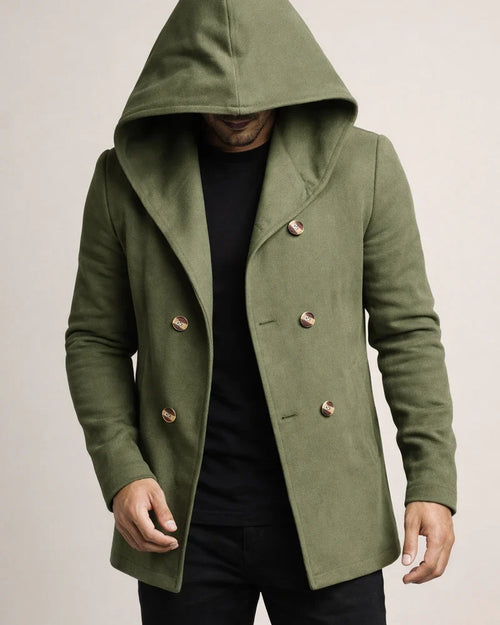 New Men's Medium-length Slim Windbreaker Hooded Casual Solid Color Coat | JRSEE:59067fd9-cfed-482a-8bd8-71e9b96e0975