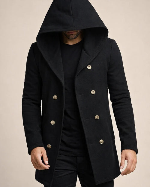 New Men's Medium-length Slim Windbreaker Hooded Casual Solid Color Coat | JRSEE:2cb30b32-3f47-453d-9dea-e26dd52cadad