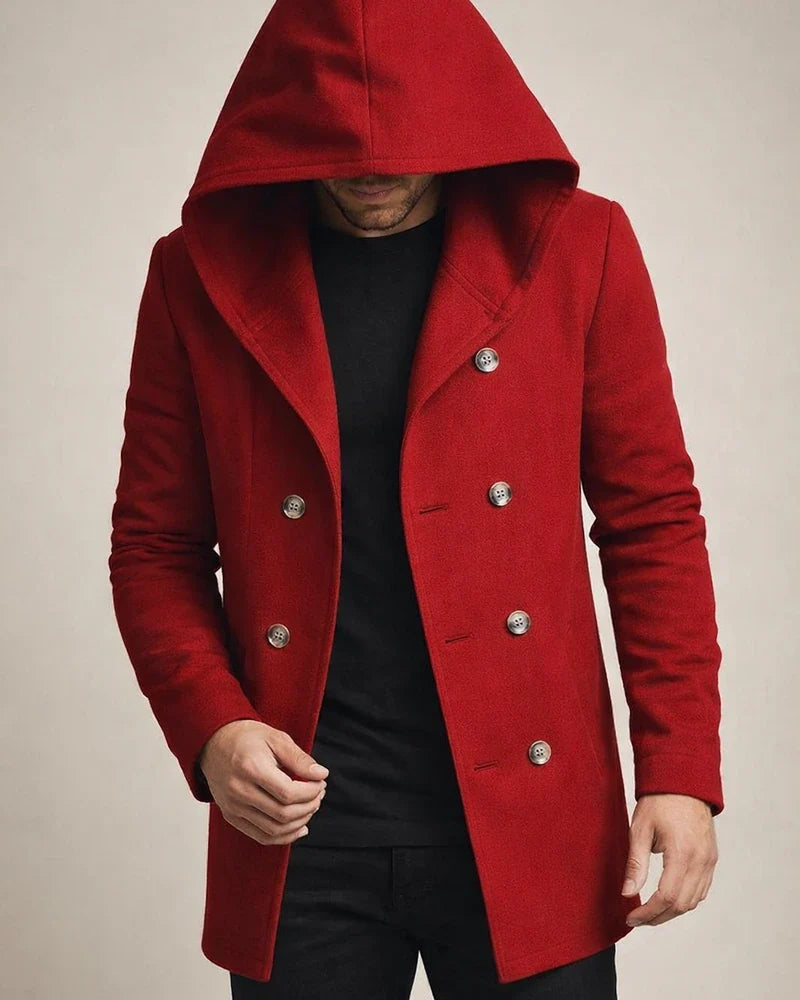 New Men's Medium-length Slim Windbreaker Hooded Casual Solid Color Coat | JRSEE:762a6855-9d07-47e7-a785-287148850282