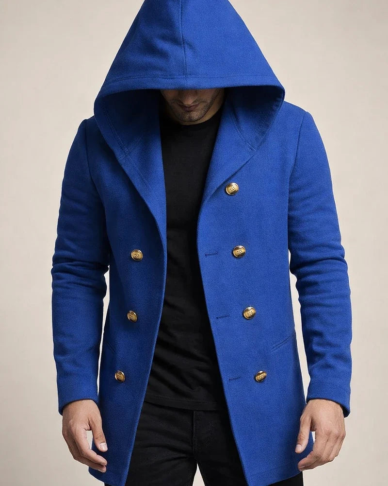 New Men's Medium-length Slim Windbreaker Hooded Casual Solid Color Coat | JRSEE:553337ce-cac6-4e44-bae7-45a526195668
