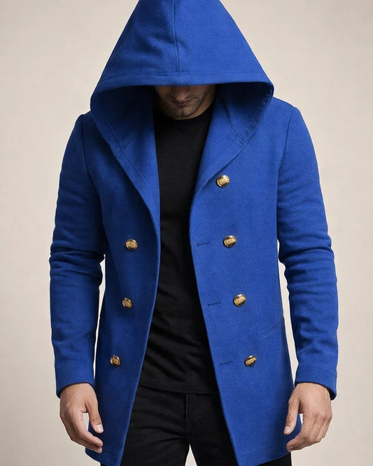 New Men's Medium-length Slim Windbreaker Hooded Casual Solid Color Coat | JRSEE:553337ce-cac6-4e44-bae7-45a526195668