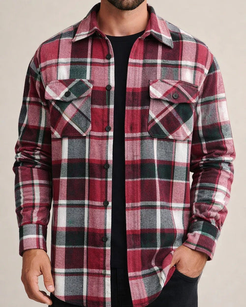 New Men's Outerwear Shirt Casual Sporty Long-Sleeved Button-Up Plaid Coat | JRSEE:696ce696-ff7c-4d1f-82d3-194809269b00