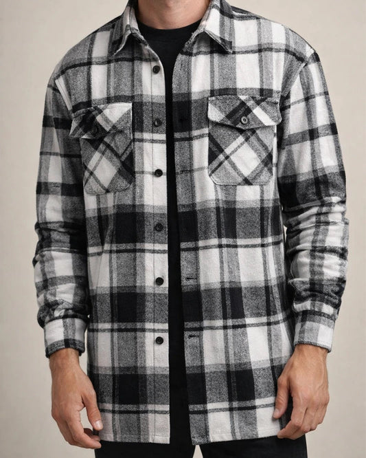 New Men's Outerwear Shirt Casual Sporty Long-Sleeved Button-Up Plaid Coat | JRSEE:9d1abd57-9e82-4ab0-b43f-982ffa054a07