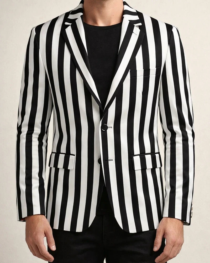 New Men's Polka Dot Print Casual Suit Jacket British Fashion Slim Barge Collar Single Row One-button Suit Suits | JRSEE:d9b6f26a-1a1f-464f-92a6-5d8344cf206b