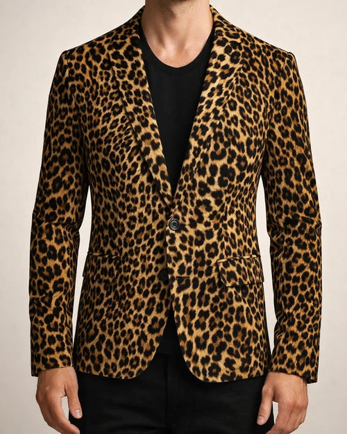 New Men's Polka Dot Print Casual Suit Jacket British Fashion Slim Barge Collar Single Row One-button Suit Suits | JRSEE:0519b1e0-e8dd-4976-8e22-b7f004b61a8b