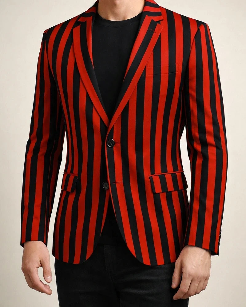 New Men's Polka Dot Print Casual Suit Jacket British Fashion Slim Barge Collar Single Row One-button Suit Suits | JRSEE:6e188234-e794-46a1-976f-80bc29fda1ca