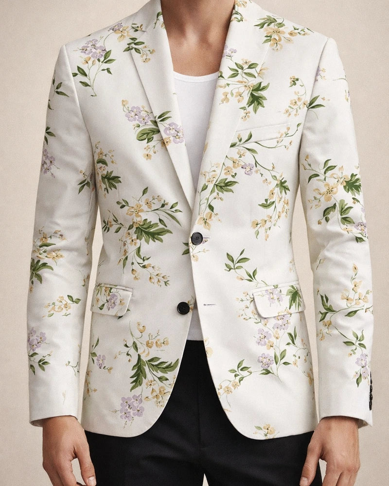New Men's Polka Dot Print Casual Suit Jacket British Fashion Slim Barge Collar Single Row One-button Suit Suits | JRSEE:3b70905d-d02a-45a3-9d25-c64805d485ff