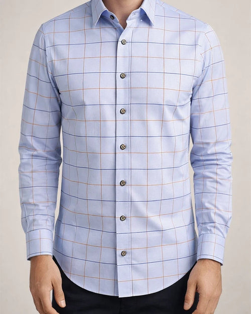 New Men's Printed Long-sleeved Shirt Slim Plaid Casual Fashion Floral Shirt | JRSEE:d5d0c6de-d306-40fa-b1de-ec9d498b7a31