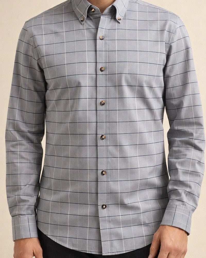 New Men's Printed Long-sleeved Shirt Slim Plaid Casual Fashion Floral Shirt | JRSEE:b95f84c2-a849-4a64-86e6-aeabfff9c843
