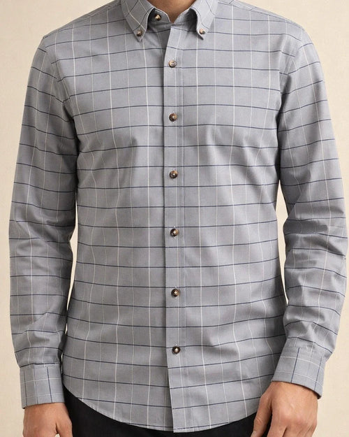 New Men's Printed Long-sleeved Shirt Slim Plaid Casual Fashion Floral Shirt | JRSEE:b95f84c2-a849-4a64-86e6-aeabfff9c843