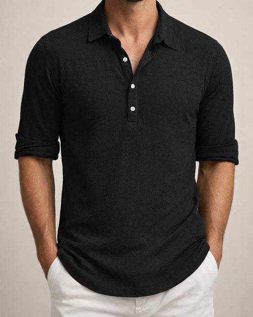 New Men's Pullover Shirt Fashion Loose Long-sleeved Home Leisure Solid Color Linen Shirt | JRSEE:3ac034f1-5310-47e4-960d-555da4a19859