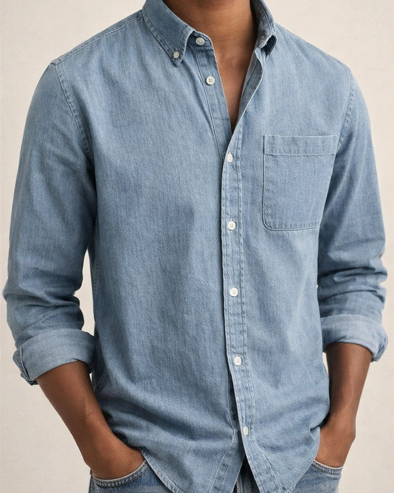 New Men's Shirts New Long-sleeved Lapel Men's Solid Color Cardigan Shirt | JRSEE:0ef6895a-28ee-4b5f-b998-7ca92c4a5b2f