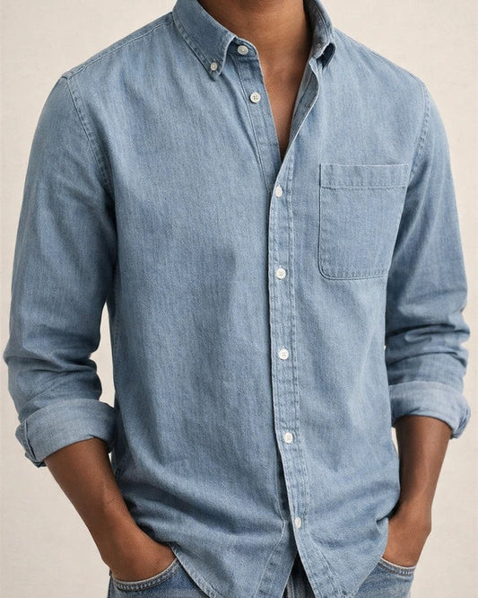 New Men's Shirts New Long-sleeved Lapel Men's Solid Color Cardigan Shirt | JRSEE:0ef6895a-28ee-4b5f-b998-7ca92c4a5b2f