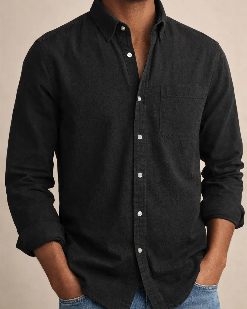 New Men's Shirts New Long-sleeved Lapel Men's Solid Color Cardigan Shirt | JRSEE:47972f8f-2655-4ecc-847f-24724ec29ede