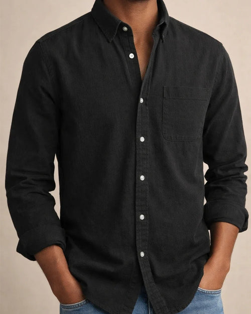 New Men's Shirts New Long-sleeved Lapel Men's Solid Color Cardigan Shirt | JRSEE:47972f8f-2655-4ecc-847f-24724ec29ede