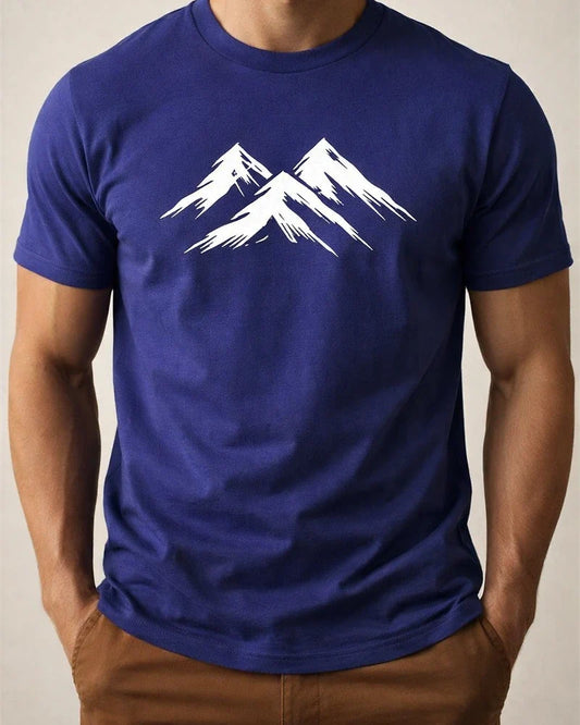 New Men's Short-sleeved T-shirt Mountain Print Vacation Summer Casual Sports Tops | JRSEE:973ba4cc-5e9e-4922-9dd6-6d3937f1f6c6