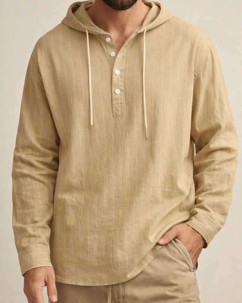 New Men's Striped Linen Long-Sleeve Shirt Spring/Fall Casual Hoodie | JRSEE:e02b35e0-ccbb-46b4-9080-45cdf15ebf6e