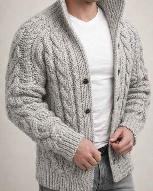 New Men's Sweater Cardigan Long-sleeved Collar Jacquard Casual Sweater | JRSEE:652ff675-481d-4d39-b9c2-b0d9d0f13b0a