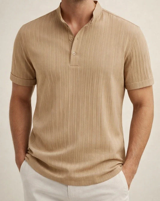 New Men's Vintage Cotton and Linen Striped Henley Shirt Casual Loose Shirt | JRSEE:99dc736e-2075-4127-bc22-92e0d27513c7