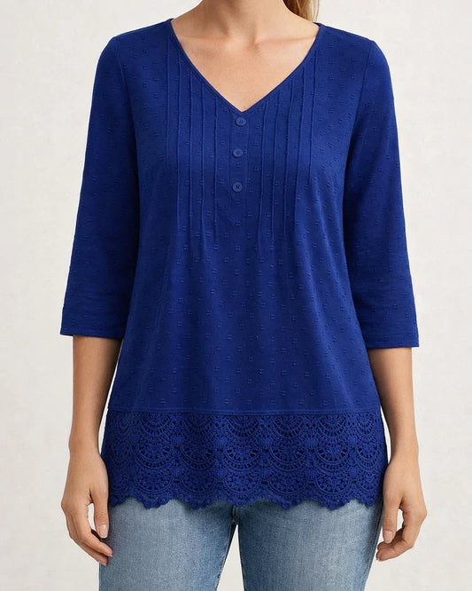 New Mori Hollow Out Embroidered Lace Short Fashion Casual Women's Shirt | JRSEE:995d162d-eefb-44df-817f-04b091427f74